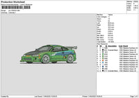 Green Car 1004 Embroidery File 6 sizes