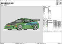 Green Car 1004 Embroidery File 6 sizes