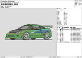 Green Car 1004 Embroidery File 6 sizes