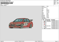 Red Car 1104 Embroidery File 6 sizes