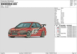 Red Car 1104 Embroidery File 6 sizes