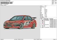 Red Car 1104 Embroidery File 6 sizes