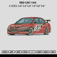 Red Car 1104 Embroidery File 6 sizes