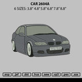Car 2604a Embroidery File 6 sizes