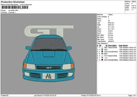 Blue Car 0112 Embroidery File 6 sizes