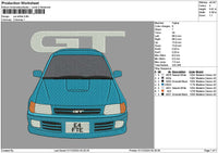 Blue Car 0112 Embroidery File 6 sizes