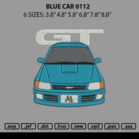 Blue Car 0112 Embroidery File 6 sizes