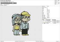 Carl And Ellie Embroidery File 6 size