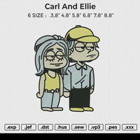 Carl And Ellie Embroidery File 6 size