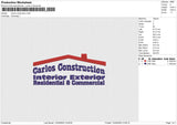 Carlos Contruction Embroidery File 6 size