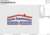 Carlos Contruction Embroidery File 6 size