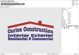 Carlos Contruction Embroidery File 6 size
