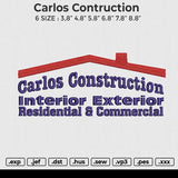Carlos Contruction Embroidery File 6 size
