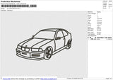 Car Outline Embroidery File 6 size