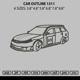 Car Outline 1311 Embroidery File 6 sizes