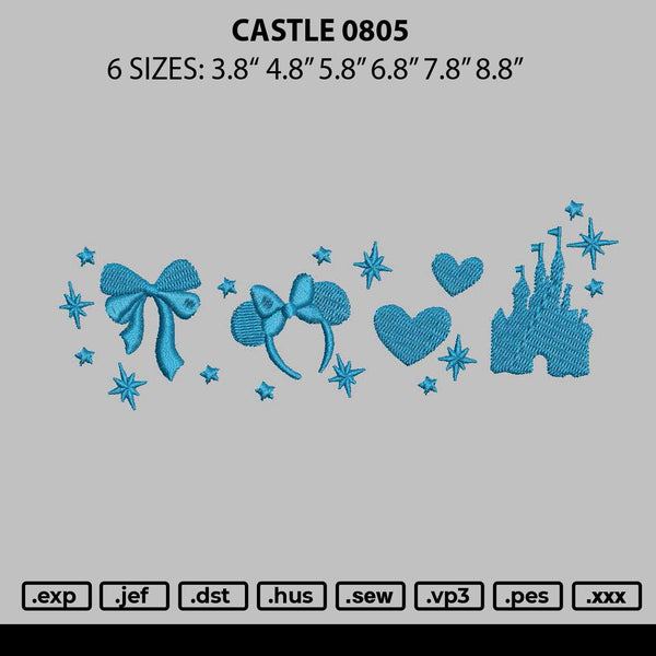 Castle 0805 Embroidery File 6 sizes