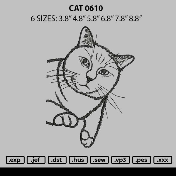 Cat 0610 Embroidery File 6 sizes