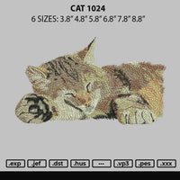 Cat 1024 Embroidery File 6 sizes