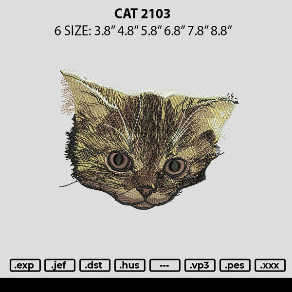 Cat 2103 Embroidery File 6 sizes