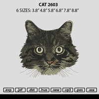 Cat 2603 Embroidery File 6 sizes