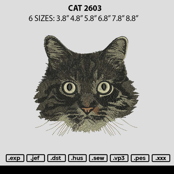 Cat 2603 Embroidery File 6 sizes