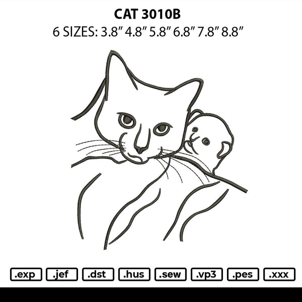 Cat 3010b Embroidery File 6 sizes