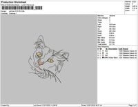 Cat Lines 0125 Embroidery File 6 sizes