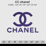 CC chanel Embroidery File 6 size