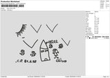 Draw0805 Embroidery File 6 sizes