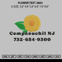 Flower Text 2803 Embroider File 6 sizes