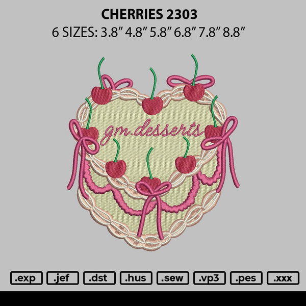 Cherries 2302 Embroidery File 6 sizes