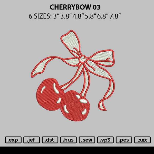 Cherrybow 03 Embroidery File 6 sizes