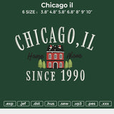 Chicago il Embroidery File 6 sizes