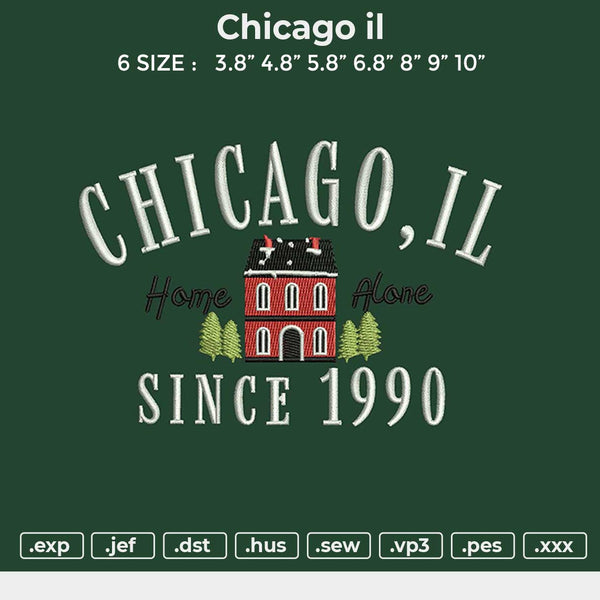 Chicago il Embroidery File 6 sizes