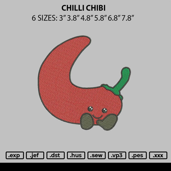 Chilli Chibi Embroidery File 6 sizes