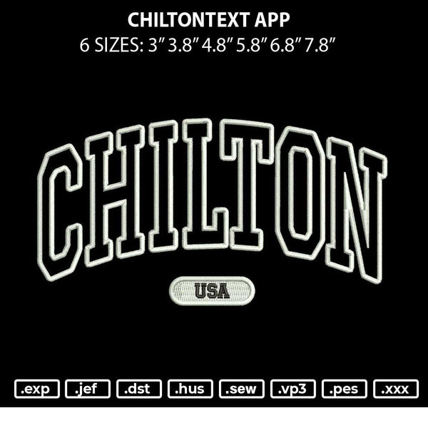 Chiltontext App Embroidery File 6 sizes