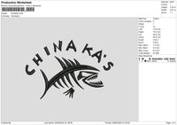 Fish Text Embroidery File 6 sizes