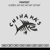 Fish Text Embroidery File 6 sizes