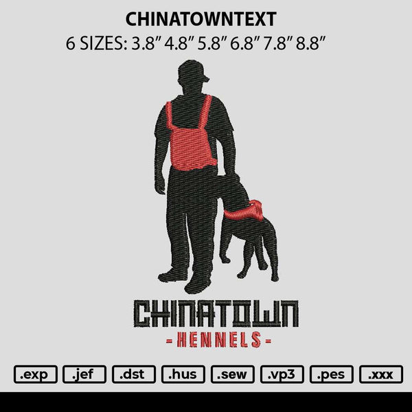 Chinatowntext Embroidery File 6 sizes