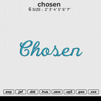 Chosen Embroidery File&nbsp;6 size