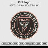 Cidf logo Embroidery File 6 size