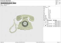 Classic phone Embroidery File 6 size