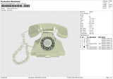 Classic phone Embroidery File 6 size