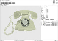 Classic phone Embroidery File 6 size