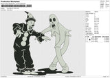 Clown Ghost 7425 Embroidery File 6 size