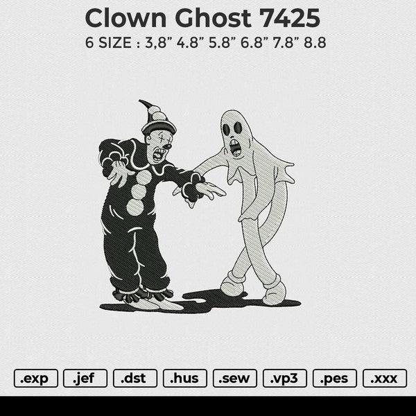 Clown Ghost 7425 Embroidery File 6 size