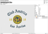 Club America Embroidery File 6 size