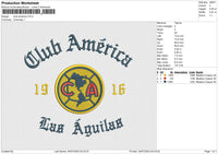 Club America Embroidery File 6 size