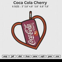 Coca Cola Cherry Embroidery File 6 size