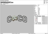 Coco Dog Embroidery File 6 sizes